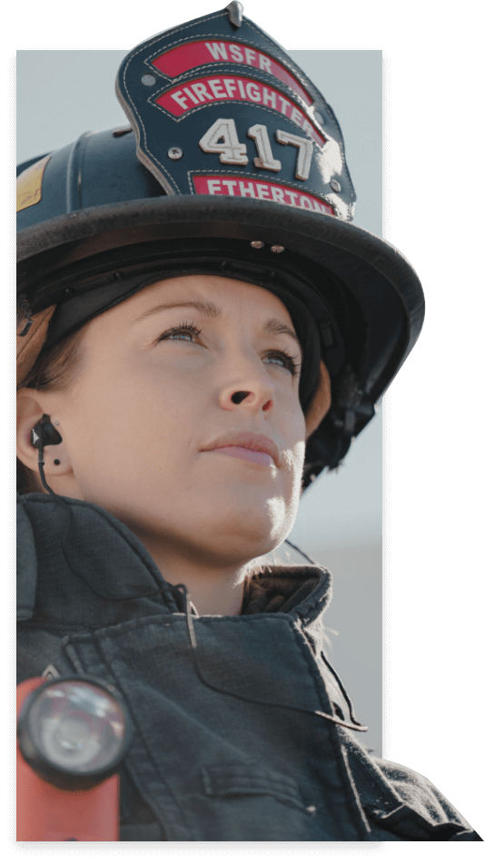 Woman Firefighter in Uniform
